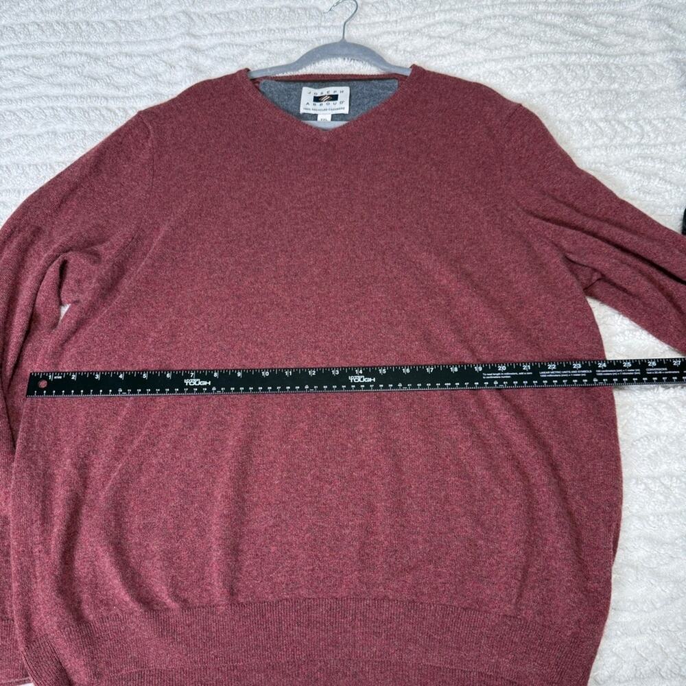 100% Cashmere Joseph Abboud Men’s XXL‎ V-Neck Sweater Classic Old Money Academia - Picture 3 of 6
